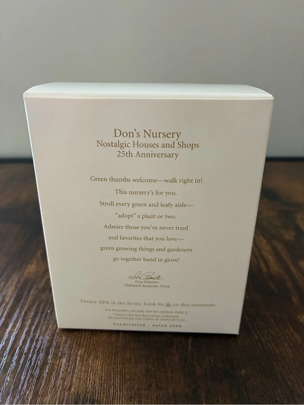 Hallmark 2008 Don's Nursery Ornament - NIB
